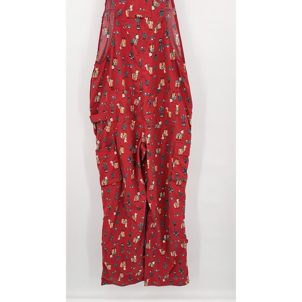Duluth Trading Co Red Llama Cactus Heirloom Gardening Bib Overalls Small 29 - Picture 6 of 15